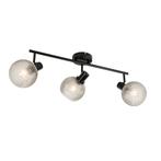 Design spot zwart met smoke glas 3-lichts - Chico, Nieuw, Glas, Design