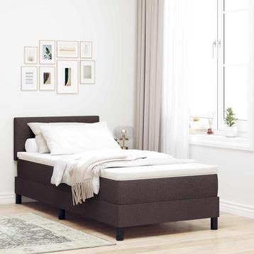 vidaXL Boxspring bed met matras Donkerbruin 90 x 190 cm Stof beschikbaar voor biedingen