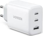 UGREEN - 2x USB-C / USB-A 65W PD QC-oplader, Verzenden, Nieuw