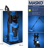 MASKO® Hogedrukreiniger - 2200W - 165 bar - 450 l/h - Blauw, Verzenden, Nieuw