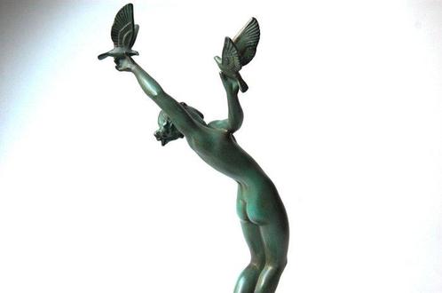 Max le Verrier - Fayral - sculptuur, Art Deco Charme - 35, Antiek en Kunst, Kunst | Designobjecten