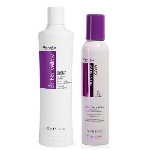 Fanola No Yellow Shampoo & Foam Set - 350+250ml, Sieraden, Tassen en Uiterlijk, Uiterlijk | Haarverzorging, Shampoo of Conditioner
