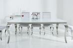 Eettafel Modern Barok 200cm wit zilver/ 37904, Huis en Inrichting, Tafels | Eettafels, Nieuw, Ophalen of Verzenden