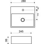 Wiesbaden Leto - Mini Fontein - 28x24.5x9 - Keramiek Glans, Doe-het-zelf en Verbouw, Sanitair, Ophalen of Verzenden, Nieuw