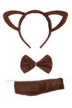 Vos Haarband Oren Strik Staart Diadeem Set Bruin Wit Zacht R, Ophalen of Verzenden, Nieuw, Carnaval, Accessoires