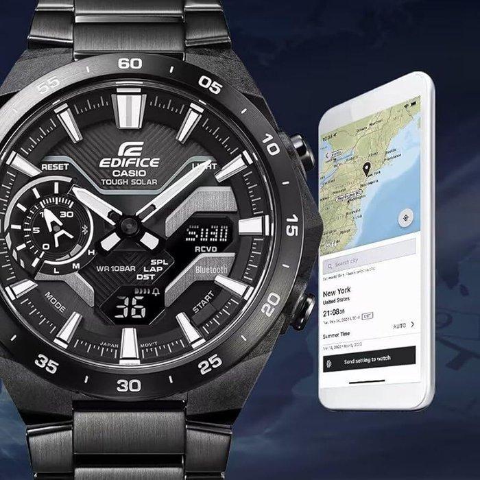 Casio - Casio Edifice Bluetooth Solar - ECBB2200DC1AEF -, Sieraden, Tassen en Uiterlijk, Horloges | Heren