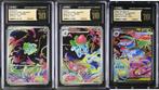 Pokémon - 3 Graded card - Bulbasaur, Ivysaur, Mega Venusaur, Nieuw