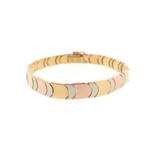 18 Krt. Tricolor gouden schakel armband | 19 cm (tricolore), Sieraden, Tassen en Uiterlijk, Armbanden, Ophalen of Verzenden, Gebruikt