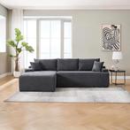 Coredo Bank - Corduroy bekleding - Links - Donkergrijs, Huis en Inrichting, Banken | Bankstellen, Verzenden, Nieuw