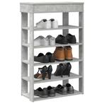 vidaXL Schoenenrek 60x30x98 cm bewerkt hout betongrijs, Verzenden, Nieuw