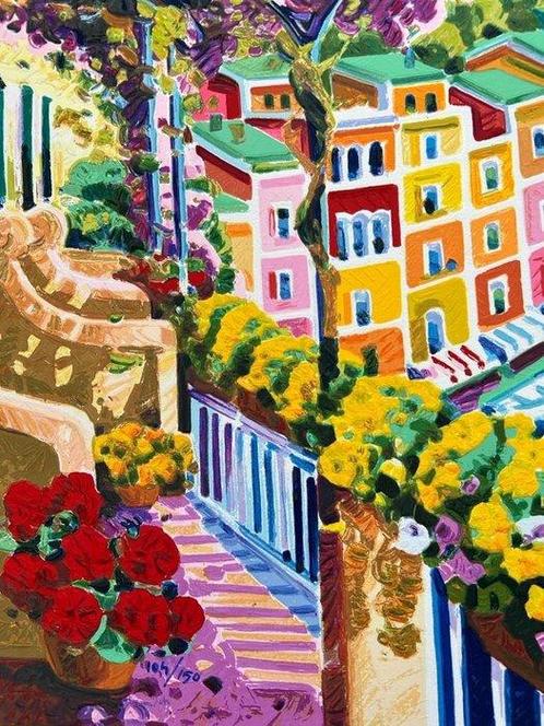 Athos Faccincani (1951) - Ammirando Portofino, Antiek en Kunst, Antiek | Overige Antiek