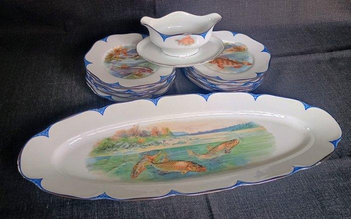 KPM Germany - Tafelservies (14) - Pesci - Porselein -, Antiek en Kunst, Antiek | Meubels | Tafels