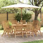 vidaXL Tuinstoel 8 pcs Bruin 52 x 64.5 x 108 cm Massief, Tuin en Terras, Tuinstoelen, Verzenden, Nieuw