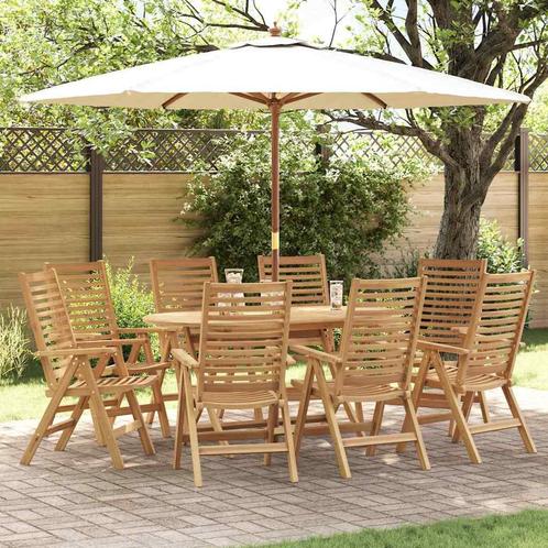 vidaXL Tuinstoel 8 pcs Bruin 52 x 64.5 x 108 cm Massief, Tuin en Terras, Tuinstoelen, Nieuw, Verzenden