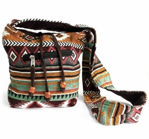 India schoudertas vrolijk chocolade bruin, Sieraden, Tassen en Uiterlijk, Tassen | Schoudertassen, Nieuw, Ophalen of Verzenden