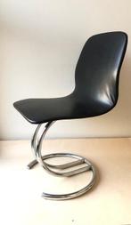 Stoel - Staal, ecopelle - vintage rara, Antiek en Kunst