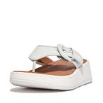 -20% FitFlop  FitFlop F-mode buckle canvas flatform toe-post, Kleding | Dames, Schoenen, Slippers, Nieuw, Verzenden, Blauw