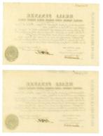 Italië. - 2 x 100 Francs 1860 - con numeri progressivi, Postzegels en Munten
