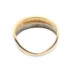 Bicolor gouden ring met zwarte moissanite (zwarte mossanite), Gebruikt, Overige kleuren, Ophalen of Verzenden, 17 tot 18