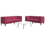 vidaXL 2-delige Loungeset Chesterfield met bolsters fluweel, Huis en Inrichting, Banken | Bankstellen, Verzenden, Nieuw, Vierpersoons of meer