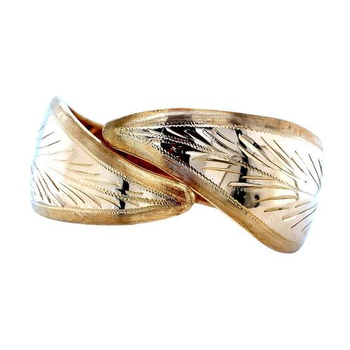 Vintage ouden bangle met gravure 18 krt, Sieraden, Tassen en Uiterlijk, Armbanden, Nieuw, Ophalen of Verzenden