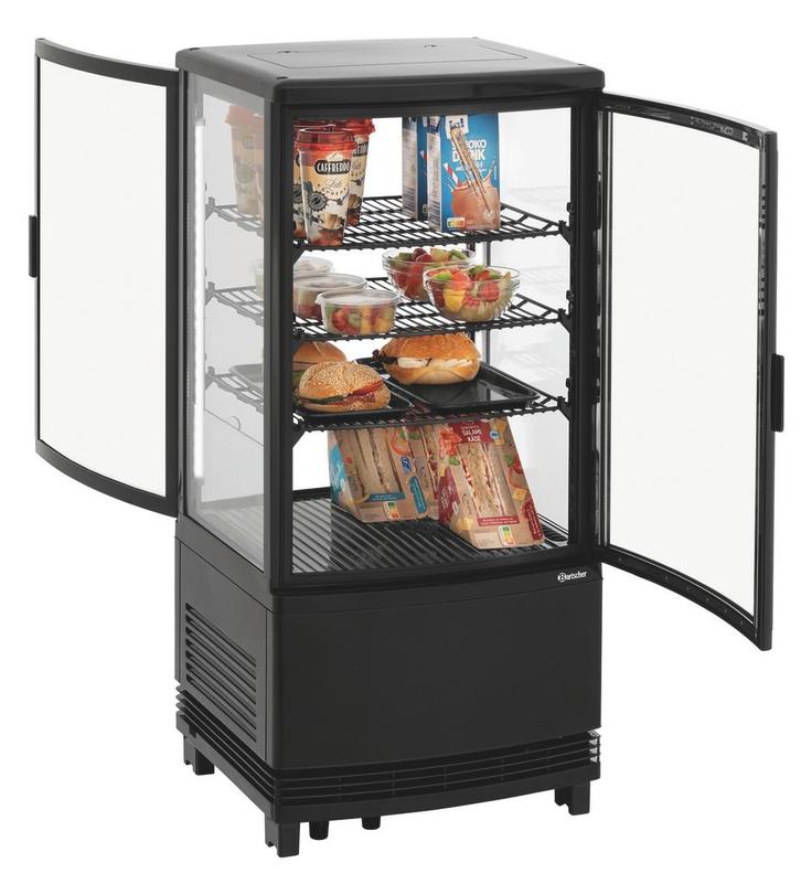 Bartscher Mini-koelvitrine | 4 Niveaus | 75L | Led | 425x425, Witgoed en Apparatuur, Koelkasten en IJskasten, Ophalen of Verzenden