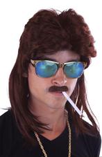 Mullet Pruik Bruin Matje New Kids 80s Rocker Redneck Eighti, Kleding | Heren, Carnavalskleding en Feestkleding, Ophalen of Verzenden