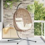 vidaXL Hangende ei-stoel Licht crème 104 x 100 x 191 cm poly, Verzenden, Nieuw, Rotan