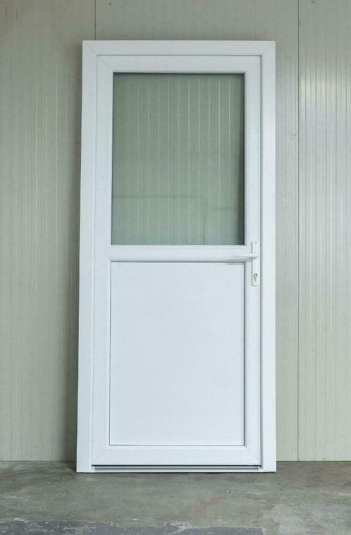Kunststof deur buitendeur achterdeur schuurdeur met kozijn, Doe-het-zelf en Verbouw, Deuren en Horren, Nieuw, Glas, Hout, Kunststof