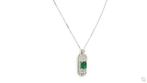 Ketting met hanger Platina - 3.55ct. tw. Smaragd - Diamant -, Sieraden, Tassen en Uiterlijk, Antieke sieraden
