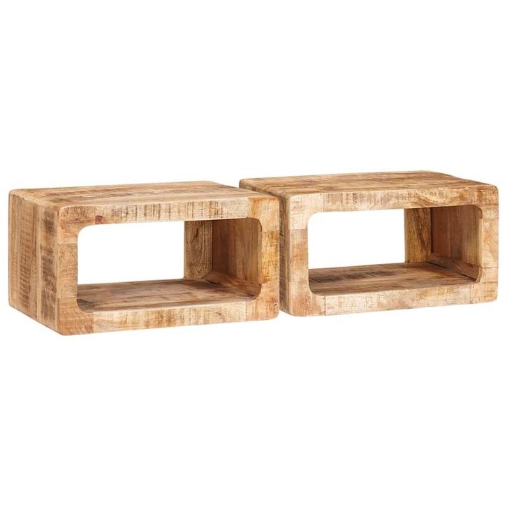 vidaXL Nachtkastjes 45 x 30 x 24 cm massief mangohout, Huis en Inrichting, Slaapkamer | Nachtkastjes, Nieuw, 45 tot 65 cm, Hout