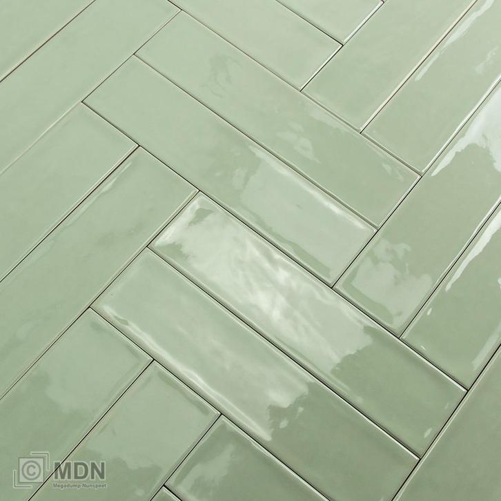 Handvorm tegels 7,5 x 30 cm jade groen, Doe-het-zelf en Verbouw, Tegels, Nieuw, Verzenden