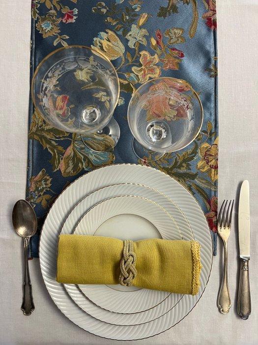 Exclusieve damast damastroer in zijde-mix - Borduurwerk -, Antiek en Kunst, Antiek | Overige Antiek