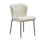 *WOONWINKEL* Dan-Form Glam Luxe Eetkamerstoel Boucle Wit En, Huis en Inrichting, Stoelen, Verzenden, Nieuw, Wit