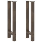 vidaXL Console tafelpoten 2 st 38x(72-73) cm staal naturel, Huis en Inrichting, Tafelonderdelen, Verzenden, Nieuw