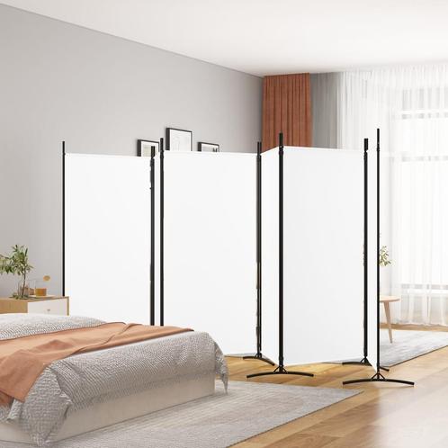 vidaXL Kamerscherm met 6 panelen 520x180 cm stof wit, Huis en Inrichting, Woonaccessoires | Kamerschermen, Nieuw, Verzenden