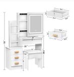 Kaptafel met Schuifspiegel, Kruk en 4 Lades, Verzenden, Nieuw