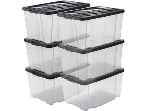 IRIS Handy Box - Opbergboxenset 6x 45L - Stapelbaar en, Huis en Inrichting, Woonaccessoires | Overige, Zo goed als nieuw, Verzenden