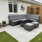 Ibiza premium hoek loungeset verstelbaar 3 delig antraciet, Ophalen of Verzenden, Nieuw, Wicker