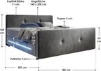 2dekans | Boxspringbed Houston - 140 x 200 cm - Grijs, Huis en Inrichting, Slaapkamer | Matrassen en Bedbodems, Ophalen of Verzenden