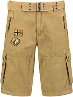 Geographical Norway Heren Korte Broek Met Riem Paintball, Verzenden, Nieuw, Beige