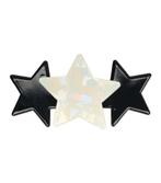 Haarspeld Sterren Trio Marmer 7cm Parelmoer Wit Zwart, Verzenden, Nieuw