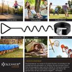 KESSER® 4x grondanker - Inc. Spanbanden - 40cm - RVS - Zwart, Verzenden, Zo goed als nieuw