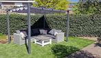 Pergola Thassos antraciet Aluminium 3x4 mtr ecru kleur doek, Tuin en Terras, Overkappingen, Nieuw, Overige typen, Ophalen of Verzenden