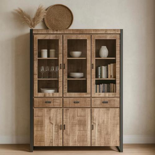 Buffetkast Mangohout Britt 140 cm, Huis en Inrichting, Kasten | Buffetkasten, Nieuw, Overige houtsoorten, Verzenden