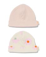 HEMA Baby mutsen rib met bamboe bloemen - 2 stuks, Verzenden, Nieuw
