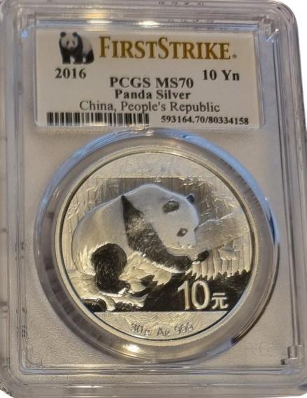 Chinese Panda 30 gram 2016 PCGS MS70 First Strike, Postzegels en Munten, Munten | Azië, Oost-Azië, Losse munt, Zilver, Verzenden