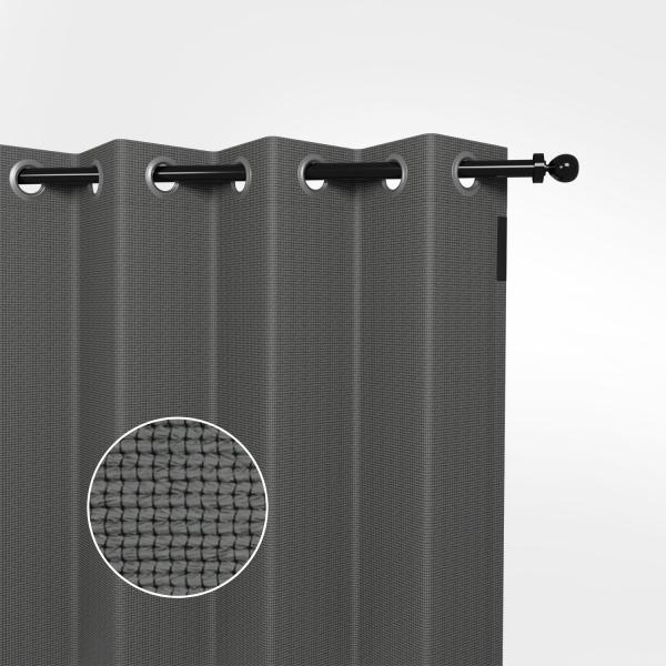 Buitengordijn HDPE met RVS ringen Carbon Black, Tuin en Terras, Schaduwdoeken