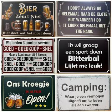 Tekstborden van metaal wandborden met spreuken 3000 soorten beschikbaar voor biedingen