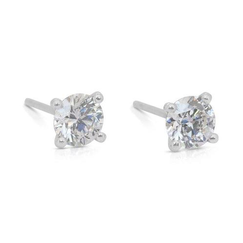 Oorbellen - 18 karaat Witgoud - 1.01ct. tw. Diamant, Sieraden, Tassen en Uiterlijk, Oorbellen